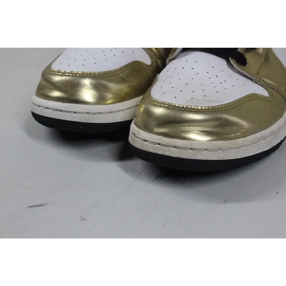 Nike Air Jordan 1 Mid SE Metallic Gold Black White Youth Size 6.5Y